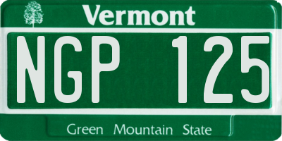 VT license plate NGP125