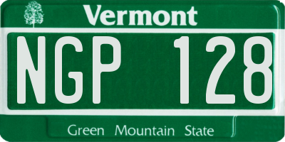VT license plate NGP128