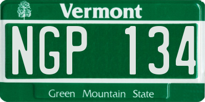 VT license plate NGP134