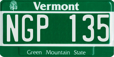 VT license plate NGP135