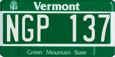 VT license plate NGP137