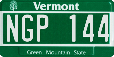 VT license plate NGP144