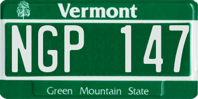 VT license plate NGP147