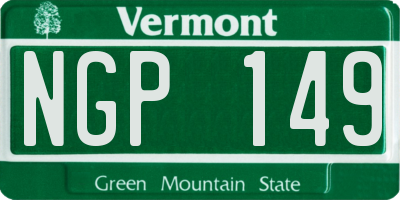 VT license plate NGP149