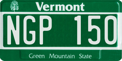 VT license plate NGP150