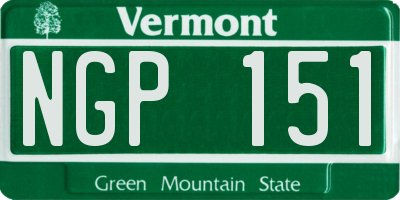 VT license plate NGP151