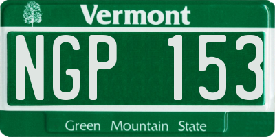 VT license plate NGP153