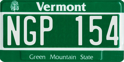 VT license plate NGP154