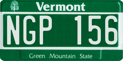 VT license plate NGP156