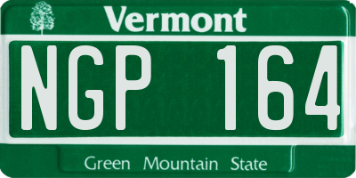 VT license plate NGP164