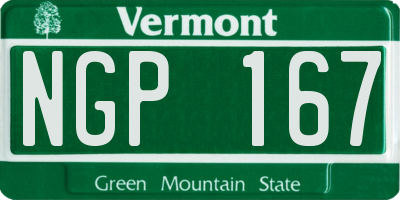 VT license plate NGP167