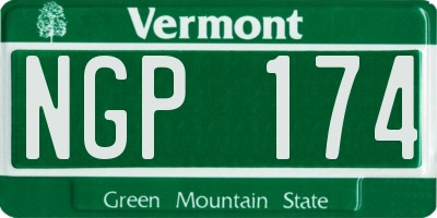 VT license plate NGP174