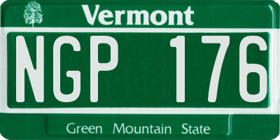 VT license plate NGP176