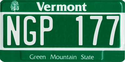 VT license plate NGP177