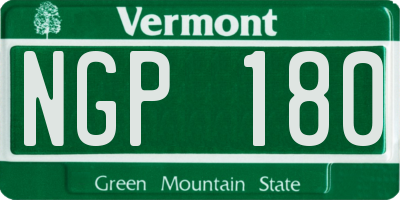 VT license plate NGP180