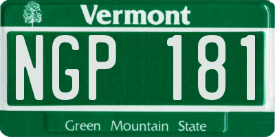 VT license plate NGP181