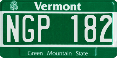VT license plate NGP182