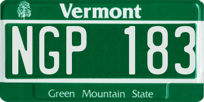 VT license plate NGP183