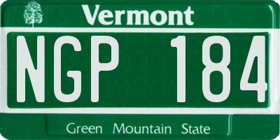 VT license plate NGP184