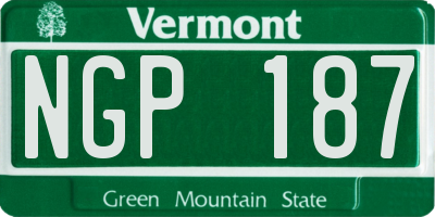 VT license plate NGP187