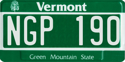 VT license plate NGP190