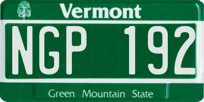 VT license plate NGP192
