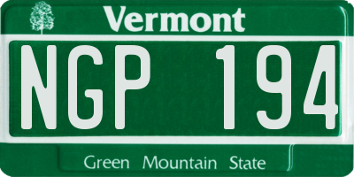 VT license plate NGP194