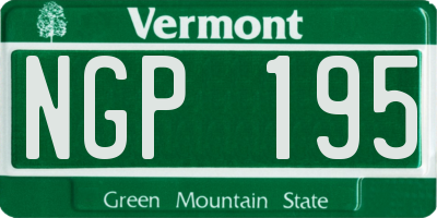 VT license plate NGP195