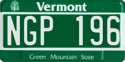 VT license plate NGP196