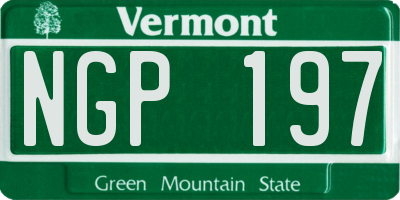 VT license plate NGP197