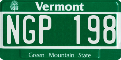 VT license plate NGP198