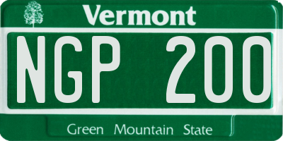 VT license plate NGP200