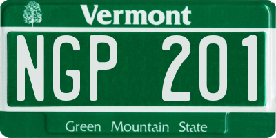 VT license plate NGP201