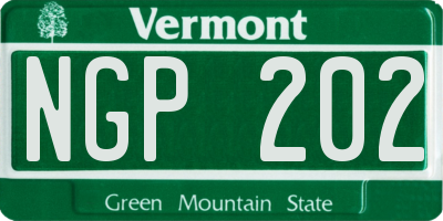 VT license plate NGP202
