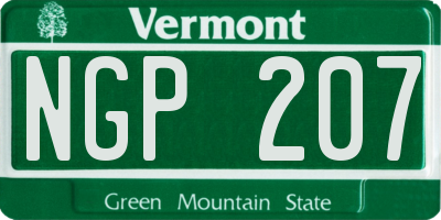 VT license plate NGP207