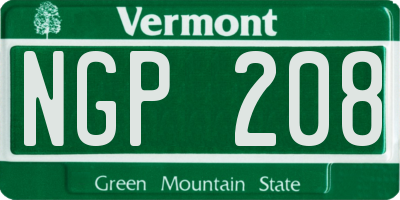 VT license plate NGP208