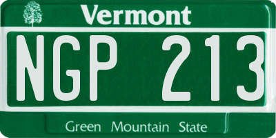VT license plate NGP213