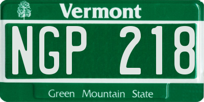 VT license plate NGP218