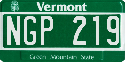 VT license plate NGP219