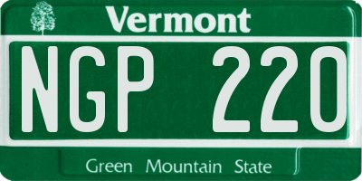 VT license plate NGP220