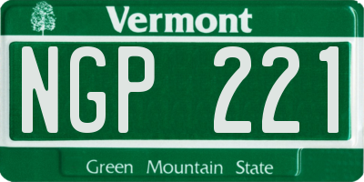 VT license plate NGP221