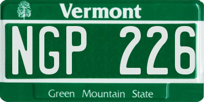 VT license plate NGP226