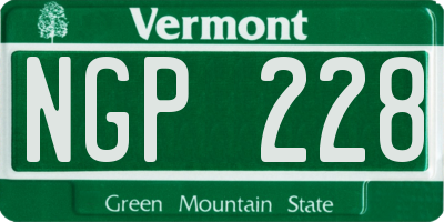 VT license plate NGP228
