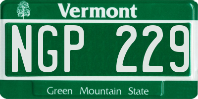 VT license plate NGP229