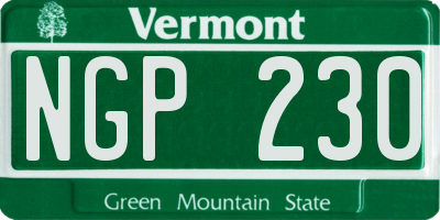 VT license plate NGP230