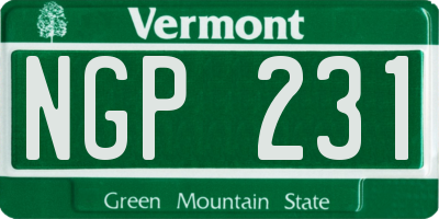 VT license plate NGP231
