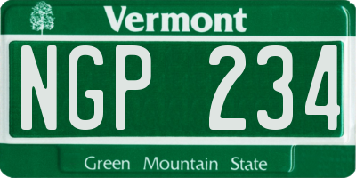 VT license plate NGP234