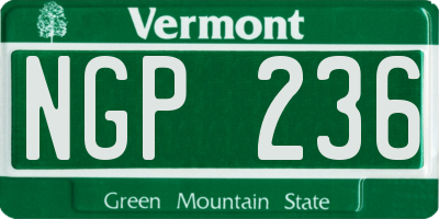 VT license plate NGP236