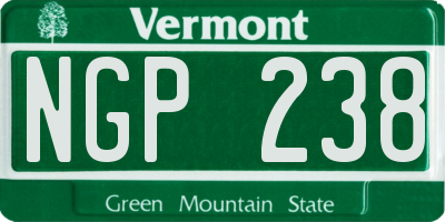VT license plate NGP238