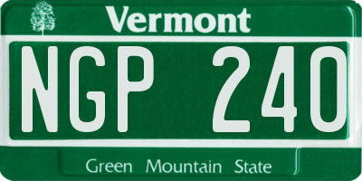 VT license plate NGP240